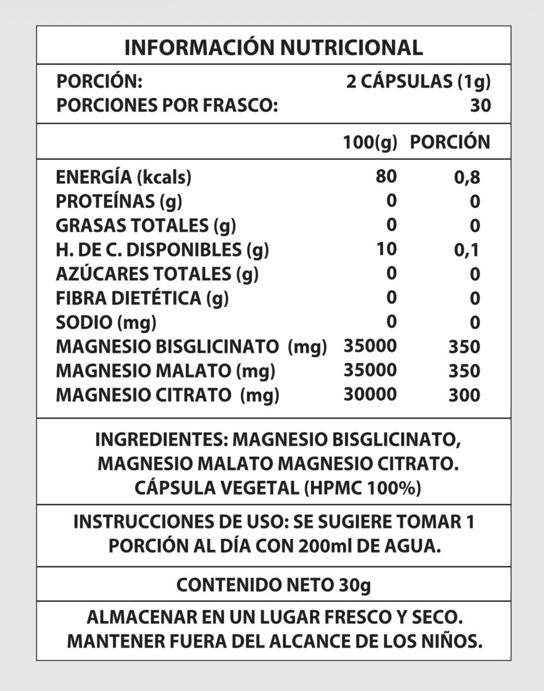 Magnesio Complex 3 en 1 - 60 caps 1000 mg - Equilibrio y Función Muscular
